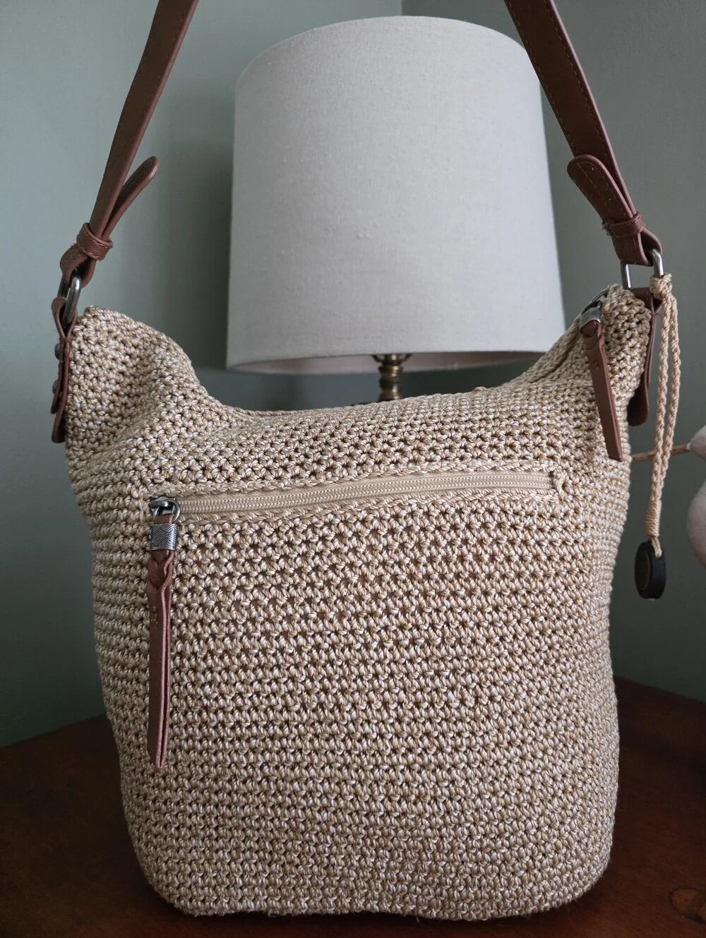 The Sak Sequoia Hobo Bamboo Static Hand Crochet Polypropylene Shoulder Bag